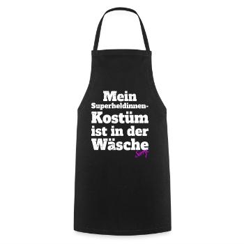 Superheldin Kostüm Ist In Der Wäsche Köln Karneval - Kochschürze - Schwarz - Vorne - AI Model Male 185 dark (185cm)