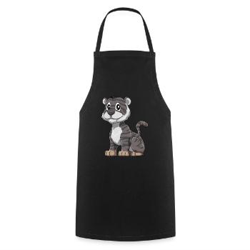 Niedlicher Schwarzer Baby Tiger - Kochschürze - Schwarz - Vorne - AI Model Male 185 dark (185cm)
