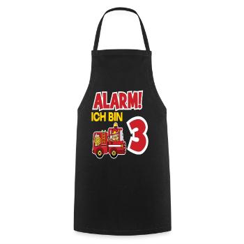 Alarm Ich Bin 3. Geburtstag Feuerwehrmann Junge - Kochschürze - Schwarz - Vorne - AI Model Male 185 dark (185cm)