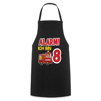 Alarm Ich Bin 8. Geburtstag Feuerwehrmann Junge - Kochschürze - Schwarz - Vorne - AI Model Male 185 dark (185cm)