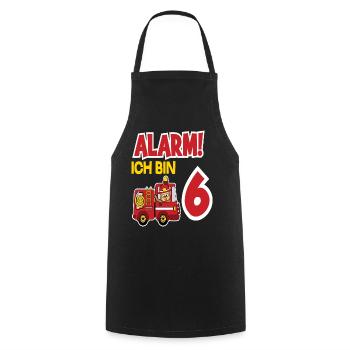 Alarm Ich Bin 6. Geburtstag Feuerwehrmann Junge - Kochschürze - Schwarz - Vorne - AI Model Male 185 dark (185cm)