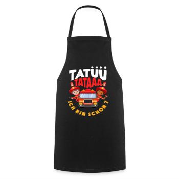 Tatüü TaTaaa 7. Geburtstag Feuerwehr Jungs - Kochschürze - Schwarz - Vorne - AI Model Male 185 dark (185cm)