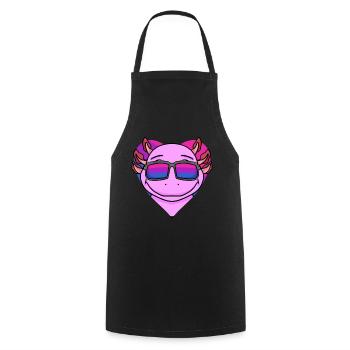 Cadeau Axolotl bisexuel - Tablier de cuisine - noir - Devant - AI Model Male 185 dark (185cm)