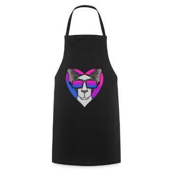 Bisexuell Orientalisch Kurzhaar Katze Geschenk - Kochschürze - Schwarz - Vorne - AI Model Male 185 dark (185cm)