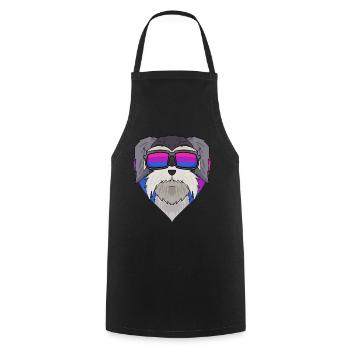 Schnauzer Hund - Kochschürze - Schwarz - Vorne - AI Model Male 185 dark (185cm)