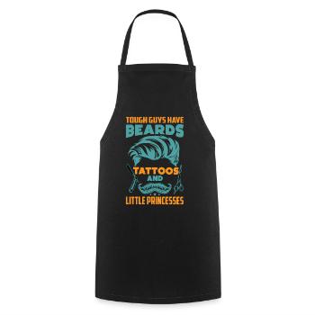 Tough Guys Have Beards Tattoos - Funny - Cooking Apron - black - Front - AI Model Male 185 dark (185cm)