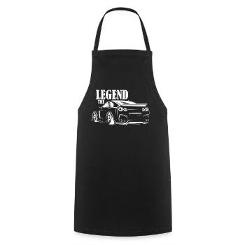 the legend Autos Symbol GTR Illustration Grafik - Kochschürze - Schwarz - Vorne - AI Model Male 185 dark (185cm)