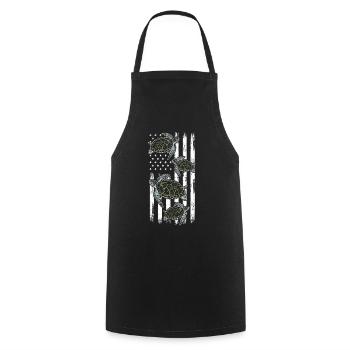 Tortues de mer Tortues Drapeau américain - Tablier de cuisine - noir - Devant - AI Model Male 185 dark (185cm)