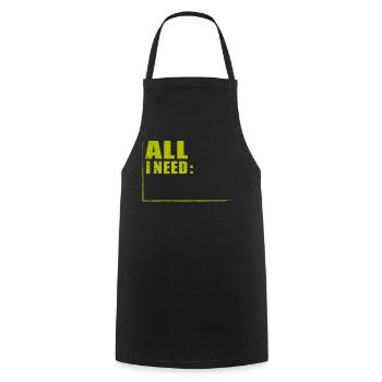 ALL I NEED in RAHMEN - Kochschürze - Schwarz - Vorne - AI Model Male 185 dark (185cm)