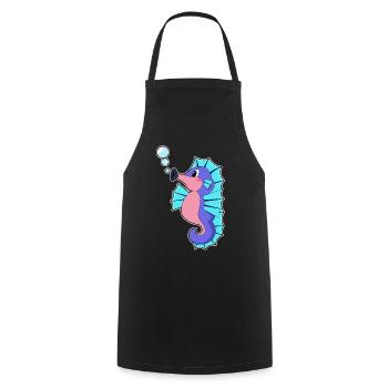 Cute Seahorse - Cooking Apron - black - Front - AI Model Male 185 dark (185cm)