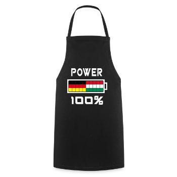 Deutschland und Ungarn Power 100% - Kochschürze - Schwarz - Vorne - AI Model Male 185 dark (185cm)