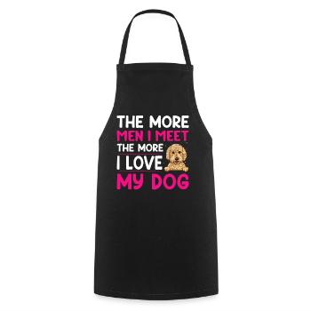 J’aime le chien Goldendoodle Drôles de propriétaires de chiens - Tablier de cuisine - noir - Devant - AI Model Male 185 dark (185cm)