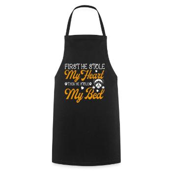 Shih Tzu First He Stole My Heart Funny - Cooking Apron - black - Front - AI Model Male 185 dark (185cm)