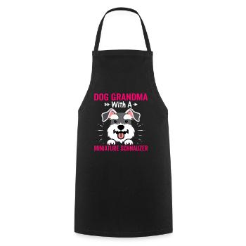 Dog Grandma with Miniature Schnauzer Funny Graphics For - Cooking Apron - black - Front - AI Model Male 185 dark (185cm)