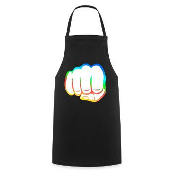 Geballte Faust bunt fist bump cool Logo Symbol - Kochschürze - Schwarz - Vorne - AI Model Male 185 dark (185cm)