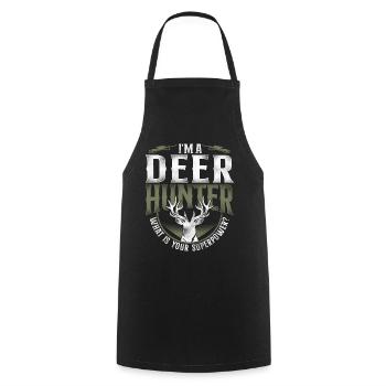 Buck Deer Hunting Hunter Vintage - Cooking Apron - black - Front - AI Model Male 185 dark (185cm)