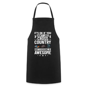 Cross Country Running Crosslauf Geländelauf Laufen - Cooking Apron - black - Front - AI Model Male 185 dark (185cm)