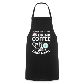 Cross Stitch Pattern Cross Stitch Needles Embroidery Weaving - Cooking Apron - black - Front - AI Model Male 185 dark (185cm)