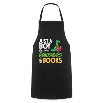 Dinosaur Book Read Dino Read Funny Readers - Cooking Apron - black - Front - AI Model Male 185 dark (185cm)