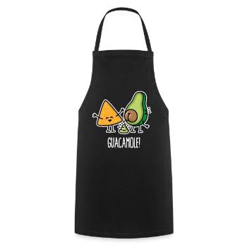 Drôles de crottes de tortilla au guacamole à l’avocat - Tablier de cuisine - noir - Devant - AI Model Male 185 dark (185cm)
