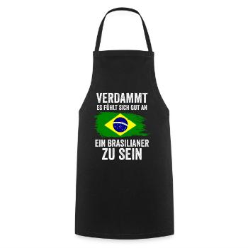 Brasilien Brasilianer Brasilianisches - Kochschürze - Schwarz - Vorne - AI Model Male 185 dark (185cm)