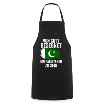 Pakistan Pakistaner Pakistanisches - Kochschürze - Schwarz - Vorne - AI Model Male 185 dark (185cm)