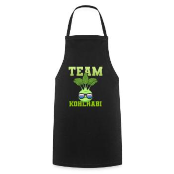 Team Kohlrabi Superfood Veganer Vegetarier - Kochschürze - Schwarz - Vorne - AI Model Male 185 dark (185cm)