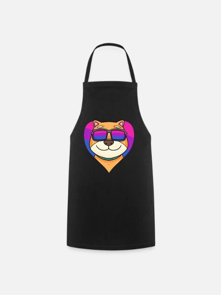 Bisexual Shiba Inu Dog Gift - Cooking Apron - black