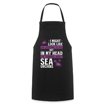 It might seem like I'm listening to you - - Cooking Apron - black - Front - AI Model Male 185 dark (185cm)