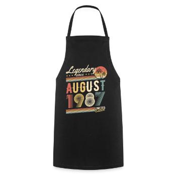 Légendaire depuis août 1987 Édition limitée - Tablier de cuisine - noir - Devant - AI Model Male 185 dark (185cm)
