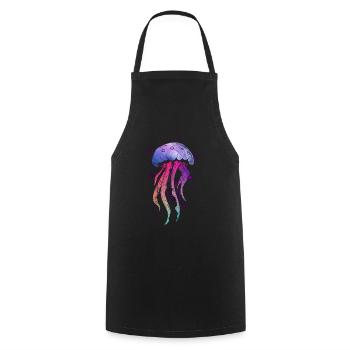 Bunte Qualle - Kochschürze - Schwarz - Vorne - AI Model Male 185 dark (185cm)