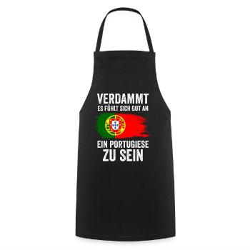 Portugal Portugiese Portugiesisches - Kochschürze - Schwarz - Vorne - AI Model Male 185 dark (185cm)