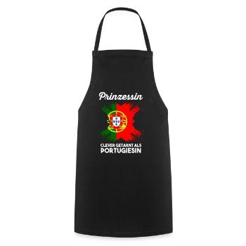 Prinzessin Portugiese Portugiesisches Portugal - Kochschürze - Schwarz - Vorne - AI Model Male 185 dark (185cm)