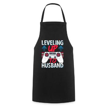 Engaged Engagement Groom Future Husband - Cooking Apron - black - Front - AI Model Male 185 dark (185cm)