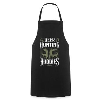 Buck Deer Hunting Hunter Vintage - Cooking Apron - black - Front - AI Model Male 185 dark (185cm)
