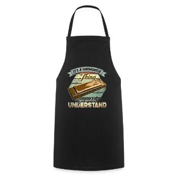 Harmonica - Cooking Apron - black - Front - AI Model Male 185 dark (185cm)