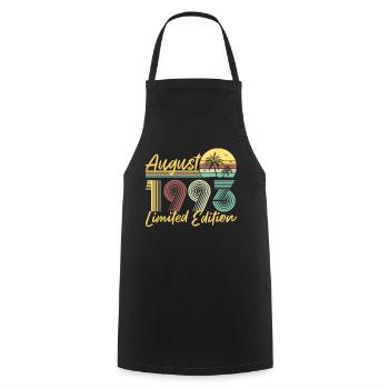 August 1993 Limited Edition Birthday Gift - Cooking Apron - black - Front - AI Model Male 185 dark (185cm)