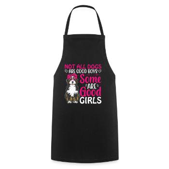 Australian Shepherd Some are good girls - Cooking Apron - black - Front - AI Model Male 185 dark (185cm)