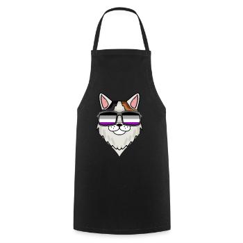 Asexual Lgbt Turkish Van Cat Asexuality - Cooking Apron - black - Front - AI Model Male 185 dark (185cm)