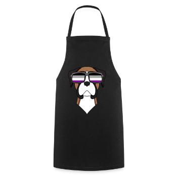 Asexuel Lgbt Boxeur allemand Asexualité - Tablier de cuisine - noir - Devant - AI Model Male 185 dark (185cm)