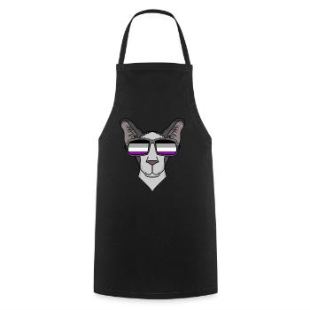 Asexual Lgbt Oriental Shorthair Cat Asexuali - Cooking Apron - black - Front - AI Model Male 185 dark (185cm)