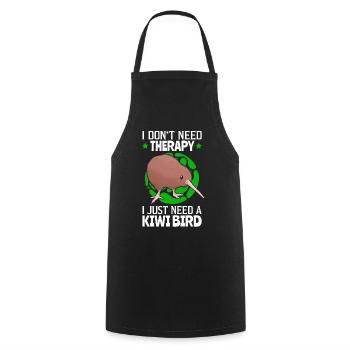 Les oiseaux kiwis sont mon bouquet de bécassine de thérapie - Tablier de cuisine - noir - Devant - AI Model Male 185 dark (185cm)