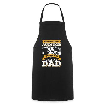 Audit Auditor Papa Father Gift - Cooking Apron - black - Front - AI Model Male 185 dark (185cm)