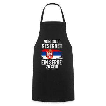 Serbien Serbe Serbisches - Kochschürze - Schwarz - Vorne - AI Model Male 185 dark (185cm)