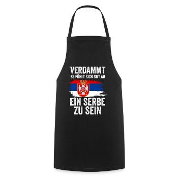Serbien Serbe Serbisches - Kochschürze - Schwarz - Vorne - AI Model Male 185 dark (185cm)