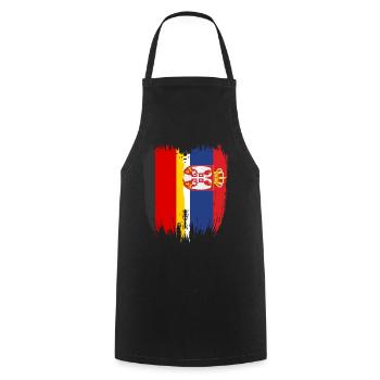 Germany Flag Serbia - Cooking Apron - black - Front - AI Model Male 185 dark (185cm)