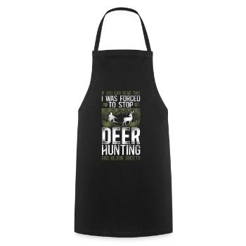Buck Deer Hunting Hunter Vintage - Cooking Apron - black - Front - AI Model Male 185 dark (185cm)