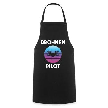 Drohnenpilot Spruch - Kochschürze - Schwarz - Vorne - AI Model Male 185 dark (185cm)