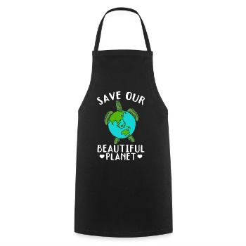 Save the turtles Save our beautiful - Cooking Apron - black - Front - AI Model Male 185 dark (185cm)