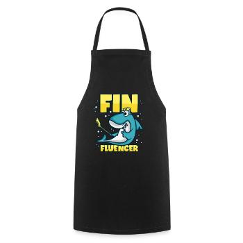Influencer Hai Finfluencer - Kochschürze - Schwarz - Vorne - AI Model Male 185 dark (185cm)